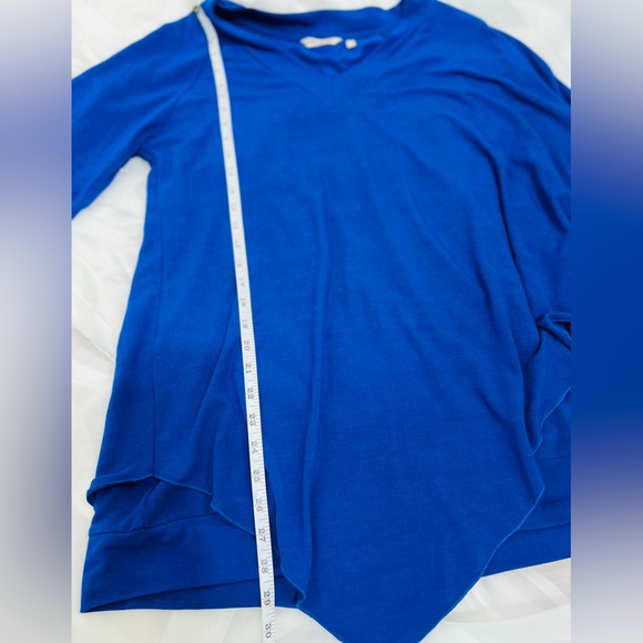 Soft Surroundings Asymmetrical Cobalt Blue Madison Cape Sweater Tunic Size M - Picture 8 of 11